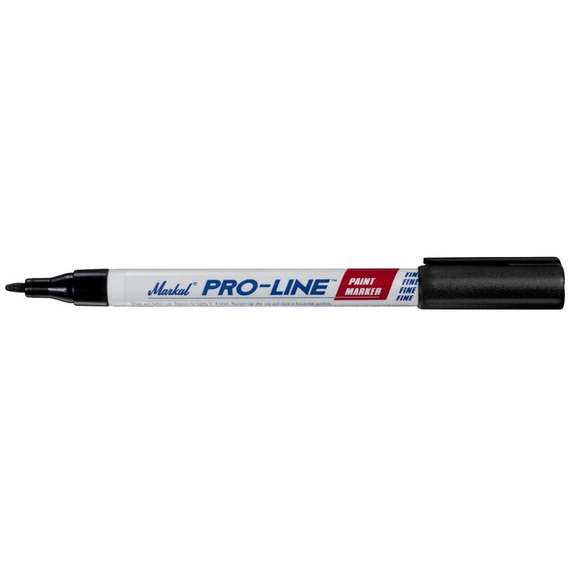 Markal Pro-Line Fine Tip Liquid Paint Marker with 1/16" Bullet Tip, Black (Pack of 12) - Image 1